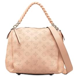 Louis Vuitton-Bolso satchel rosa Louis Vuitton Mahina Babylone BB con monograma-Rosa