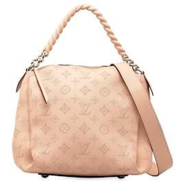 Louis Vuitton-Pink Louis Vuitton Monogram Mahina Babylone BB Satchel-Pink