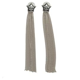 Chanel-Orecchini in argento Chanel Star CC con frange pendenti-Argento