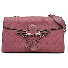Gucci-Pink Gucci Medium Guccissima Emily Shoulder Bag-Pink