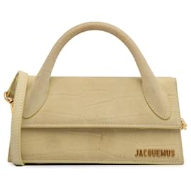 Jacquemus-Yellow Jacquemus Embossed Le Chiquito Long Satchel-Yellow