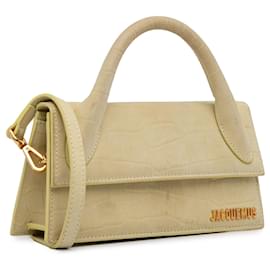 Jacquemus-Yellow Jacquemus Embossed Le Chiquito Long Satchel-Yellow
