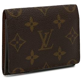 Louis Vuitton-Tarjetero marrón con monograma de Louis Vuitton-Castaño