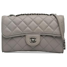 Chanel-Gray Chanel Mini Lambskin Flap Crossbody Bag-Other