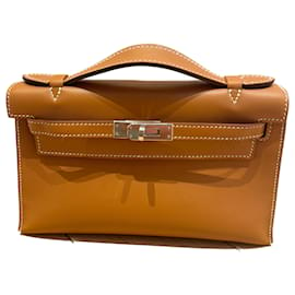 Hermès-HERMES  Clutch bags T.  leather-Golden