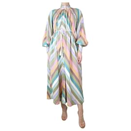 Autre Marque-Robe longue rayée multicolore à col haut - taille UK 8-Multicolore