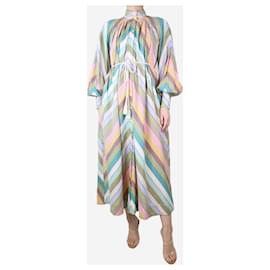 Autre Marque-Robe longue rayée multicolore à col haut - taille UK 8-Multicolore