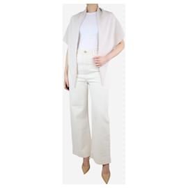 G. Kero-Cream high-waisted wide-leg trousers - size UK 12-Cream