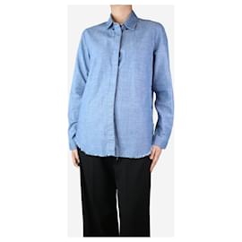 Proenza Schouler-Blue frayed cotton shirt - size UK 8-Blue