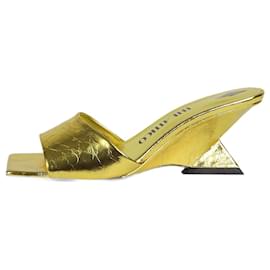 Attico-Gold metallic Cheope sandals - size EU 37.5-Golden