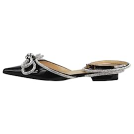 Mach & Mach-Chaussures plates en cuir verni noir à nœud doublé - taille EU 40-Noir