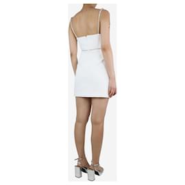 Self portrait-White bejewelled corset mini dress - size UK 8-White