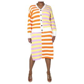Staud Ensemble cardigan rayé bicolore multicolore et robe en maille - taille M Multicolore