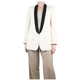 Stella Mc Cartney-Cream contrast-trimmed jacket - size UK 12-Cream