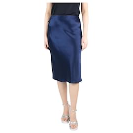Autre Marque-Blue silk midi skirt - size UK 10-Blue