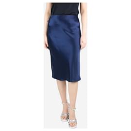 Autre Marque-Blue silk midi skirt - size UK 10-Blue