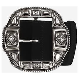 Etro-Black suede Bohemian style belt - size-Black