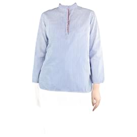 Céline-Camicia in cotone a righe blu - taglia UK 14-Blu