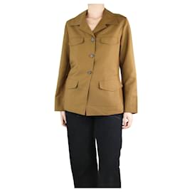 Prada-Brown wool-blend jacket - size UK 10-Brown