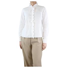 SéZane-White ruffled shirt - size UK 8-White