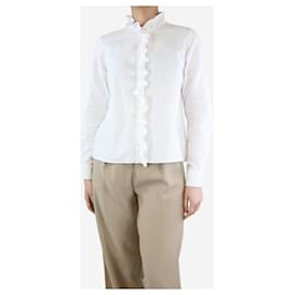 SéZane-White ruffled shirt - size UK 8-White