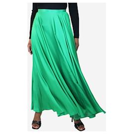 Autre Marque-Falda larga drapeada de raso verde - talla UK 12-Verde