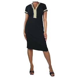 Etro-Black V-neckline beaded midi dress - size UK 14-Black