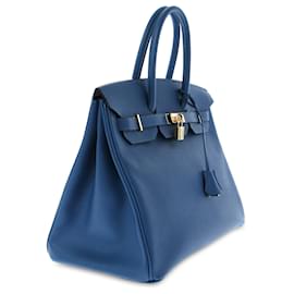 Hermès-Hermès Bleu Epsom Birkin Retourne 35-Bleu