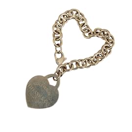 Tiffany & Co-Bracelet en argent Tiffany avec étiquette en forme de cœur Return To Tiffany-Argenté