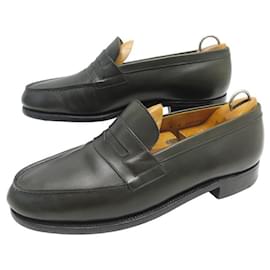 JM Weston-JM WESTON LOAFERS 6E 41 LARGE GREEN LEATHER + SHOES SHOES-Green