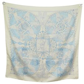 Hermès SCIARPA HERMES LES CHANTS DU HENNE TOUSY ECRUE SETA QUADRATA 90 SCIARPA IN SETA CM Crudo
