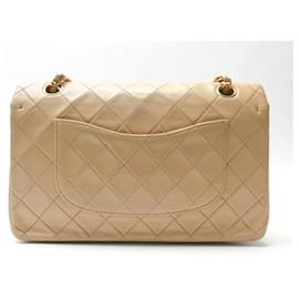 Chanel-VINTAGE CHANEL TIMELESS CLASSIC MEDIUM BANDOULIERE HAND BAG-Beige