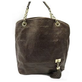 LOUIS VUITTON WHISPER GM CHOCOLATE M HANDBAG95828 BROWN LEATHER HAND BAG Brown