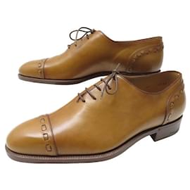 NUEVOS ZAPATOS BERLUTI 5 claveles 6.5 40.5 ZAPATOS CAMEL BROOFIES DE PIEL Camello