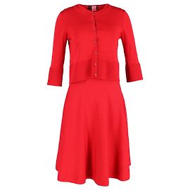 Conjunto de cardigã e vestido Carolina Herrera em viscose vermelha Vermelho