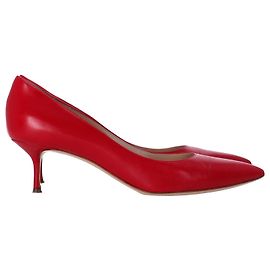 Casadei Low Heel Pumps in Red Leather Red