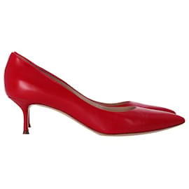 Casadei-Sapatos de salto baixo Casadei em couro vermelho-Vermelho