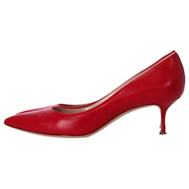 Casadei-Casadei Low Heel Pumps in Red Leather-Red