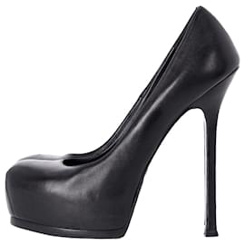 Saint Laurent-Zapatos de tacón con plataforma Saint Laurent Tribtoo en cuero negro-Negro