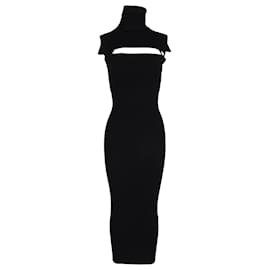 Attico-Das Attico Turtleneck Cutout Dress aus schwarzer Viskose-Schwarz