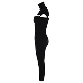 Attico-Das Attico Turtleneck Cutout Dress aus schwarzer Viskose-Schwarz