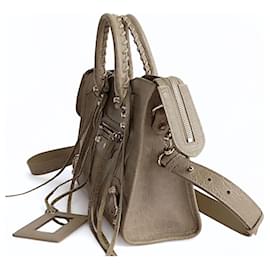 Balenciaga-Balenciaga City shoulder bag in crocodile print leather-Beige