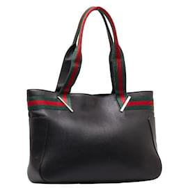 Gucci-Leather Web Tote Bag 73983-Other