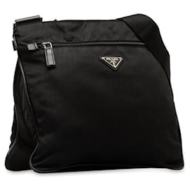 Prada-Prada Tessuto Messenger Bag Sac à bandoulière en toile 2VH563 en bon état-Autre