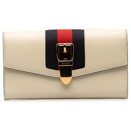 Gucci Leather Sylvie Continental Wallet Leather Long Wallet 476084 in Good condition Other