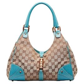 Gucci-Sac à bandoulière en toile Gucci GG Jackie Sac à bandoulière en toile 124407 en bon état-Autre