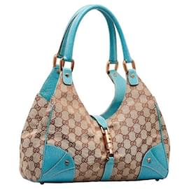 Gucci-Sac à bandoulière en toile Gucci GG Jackie Sac à bandoulière en toile 124407 en bon état-Autre