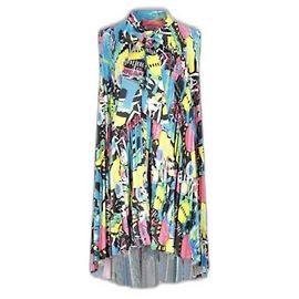 Robe plissée en satin Balenciaga multicolore Multicolore