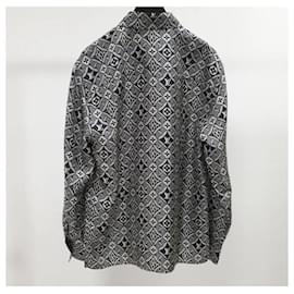 Louis Vuitton-Blusa camisa de seda negra LOUIS VUITTON 2020-Negro,Gris antracita