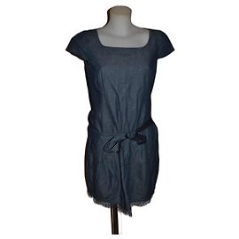 Robe en denim Ermanno Scervino Street bleue en coton Taille 42 Bleu